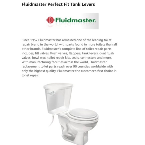 FLUID MASTER UNIVERSAL FIT TOILET TANK LEVER IN CHROME! - Picture 7 of 16